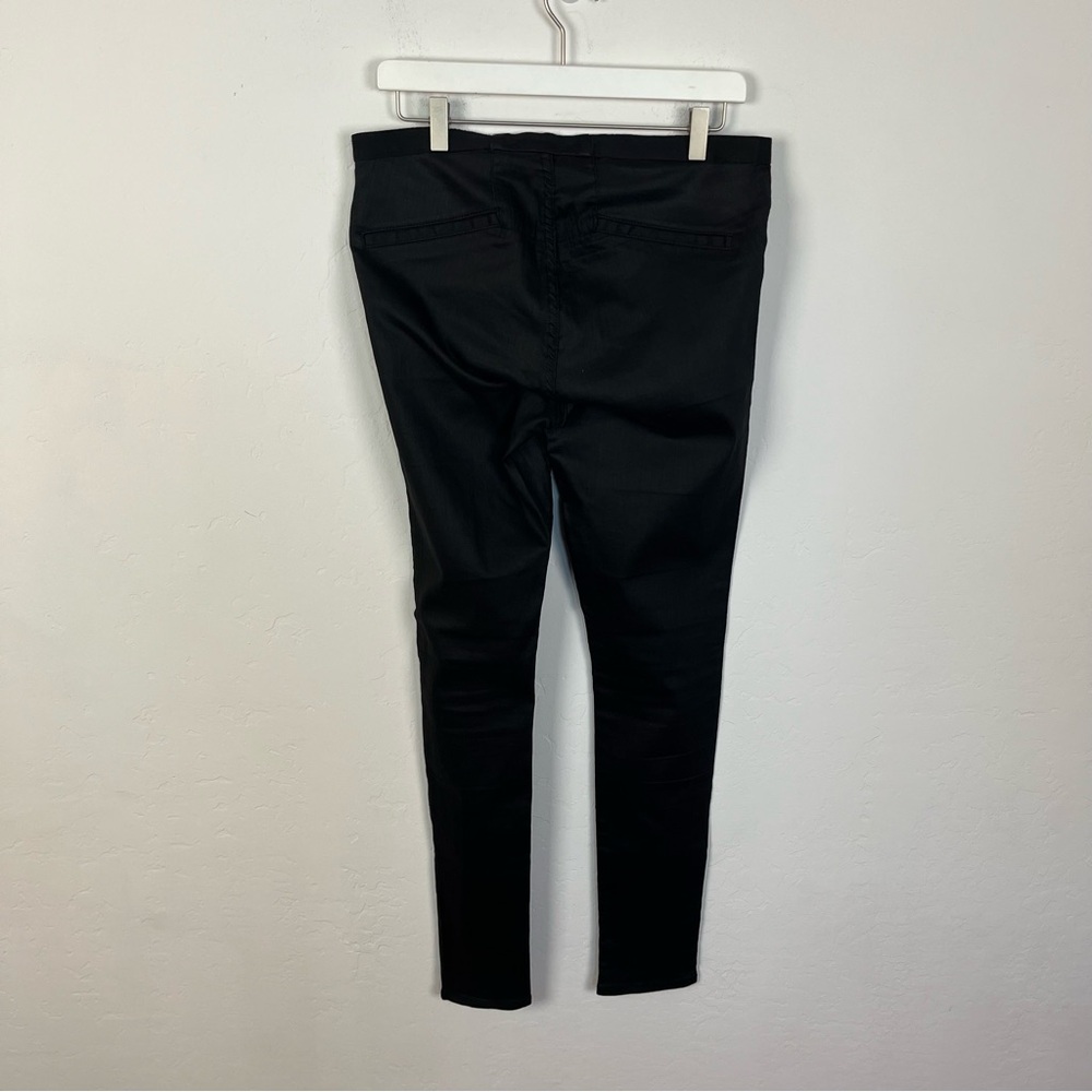 Helmut Lang Black Stretch Skinny Coated Pants